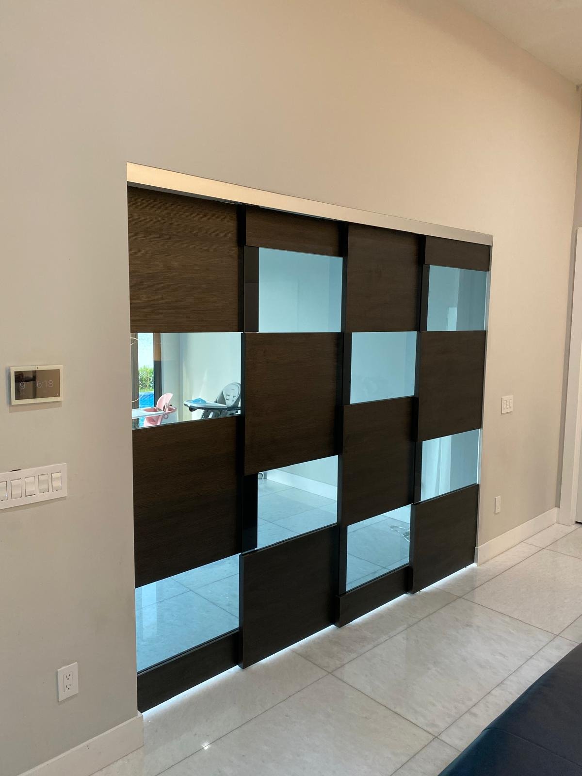 A telescopic door creates a new space whenever it is needed during the day.